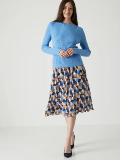 Jupe élastiquée plissé permanent Femme Jupe