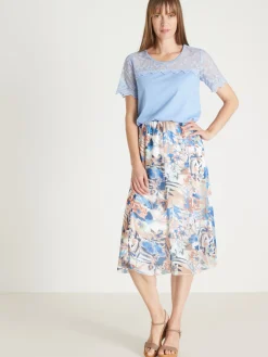 Clearance Jupe élastiquée évasée Femme Jupe