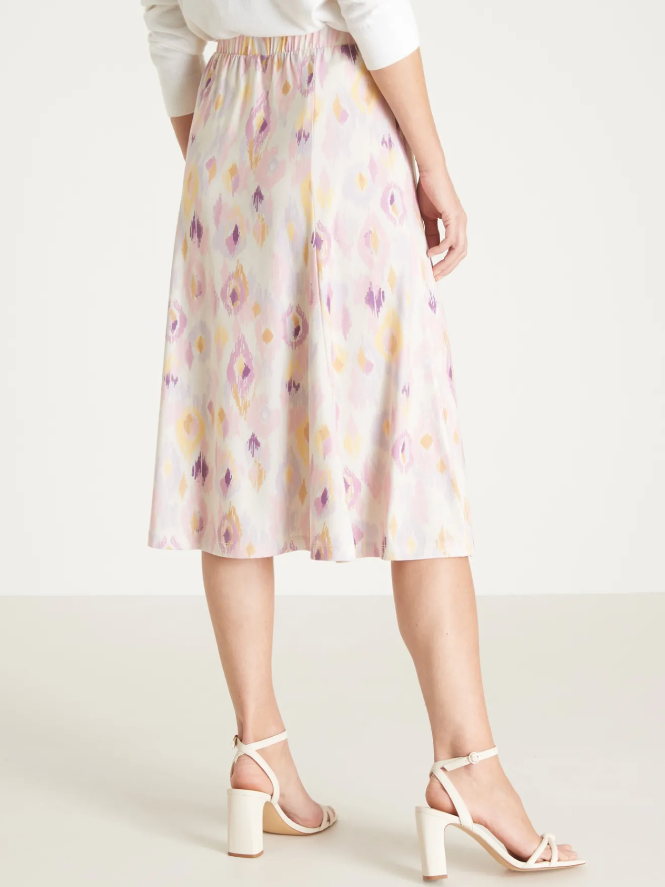 Clearance Jupe élastiquée évasée en maille Femme Jupe