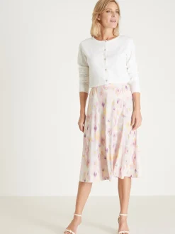 Clearance Jupe élastiquée évasée en maille Femme Jupe