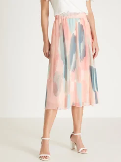 New Jupe évasée en voile doublé Femme Jupe