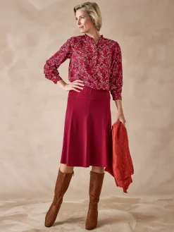 Hot Jupe évasée entièrement élastiquée Femme Jupe