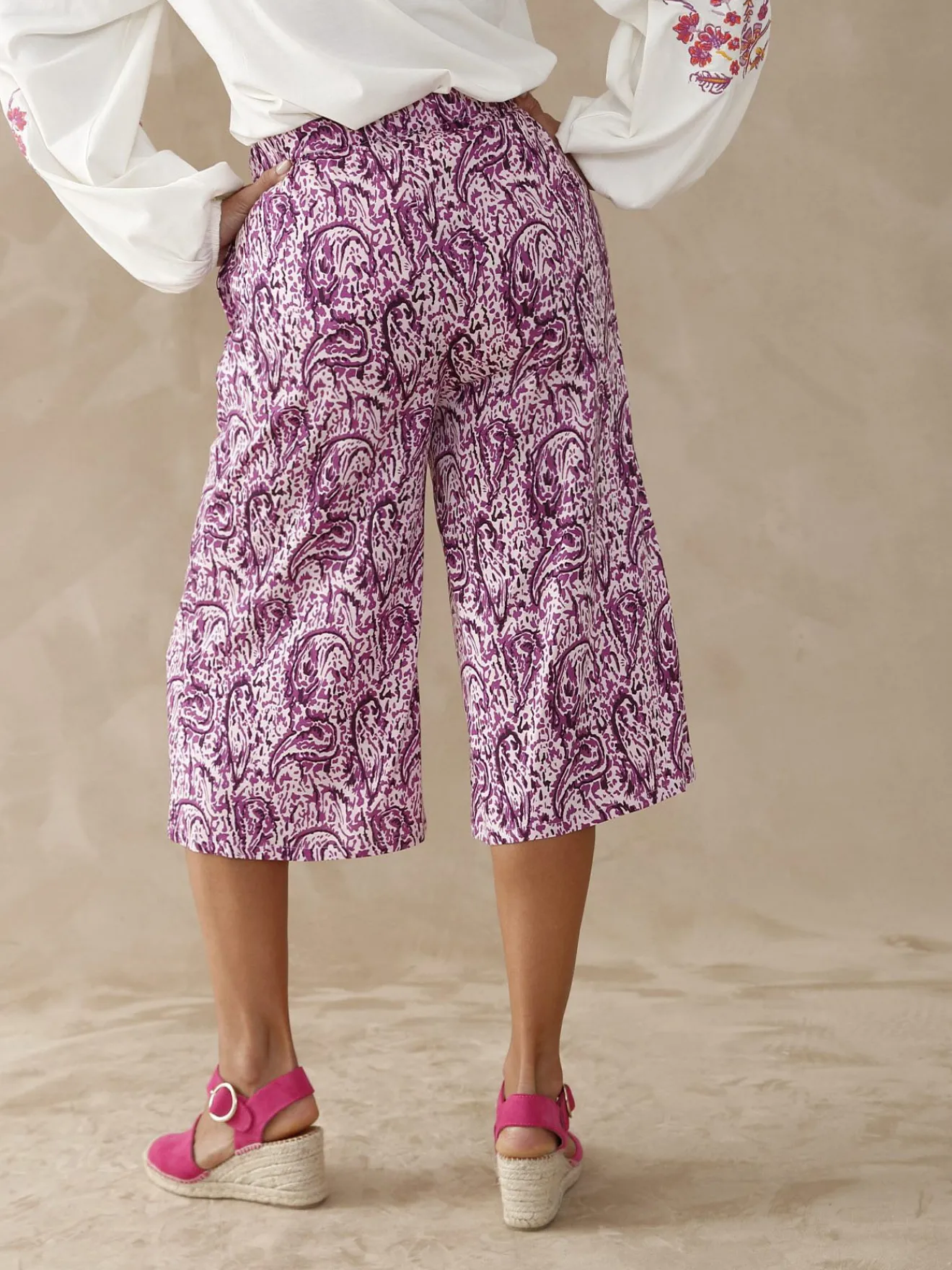 Jupe-culotte entièrement élastiquée Femme Jupe|Pantalon