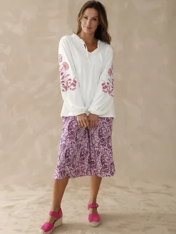 Jupe-culotte entièrement élastiquée Femme Jupe|Pantalon