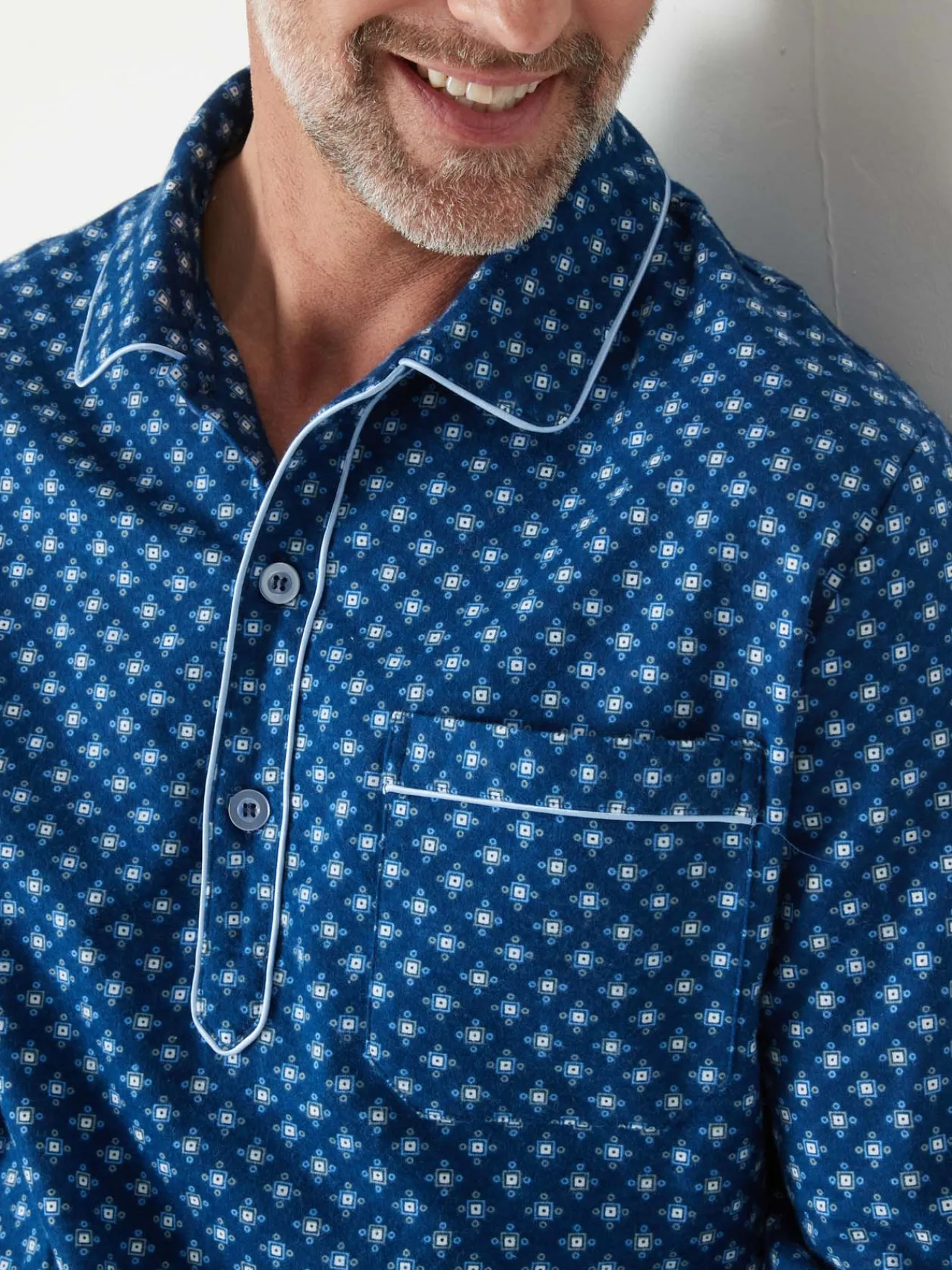 Online Liquette en flanelle pur coton Homme Pyjama