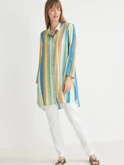 Outlet Long chemisier tunique fluide Femme Tunique|Chemisier, Blouse