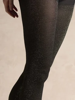 Clearance Lot 2 paires collants paillettés dorés Bas, Mi Bas, Collants