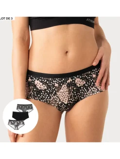 Outlet Lot de 3 boxers Mode Ecopack Culotte, Slip, Shorty