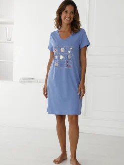 Best Lot de 3 chemises de nuit coton court Chemise De Nuit