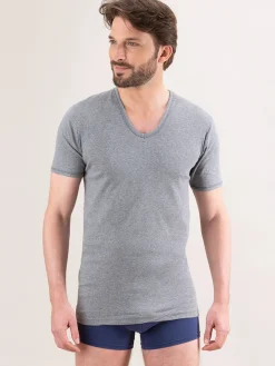 Clearance Lot de 2 maillots col V manches courtes Homme Maillot De Corps