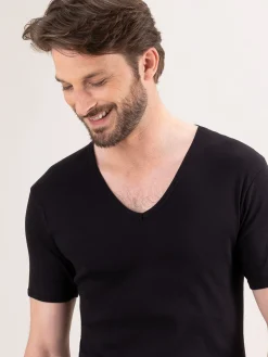 Hot Lot de 2 maillots col V manches courtes Homme Maillot De Corps