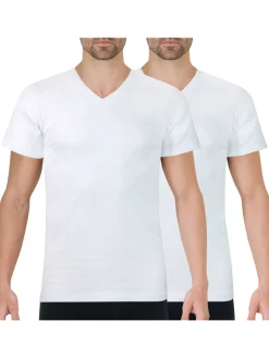 Discount Lot de 2 tee-shirts col V Duo Choc Homme Maillot De Corps