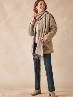 Hot Manteau avec laine et écharpe amovible Femme Manteau, Parka