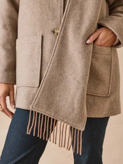 Hot Manteau avec laine et écharpe amovible Femme Manteau, Parka
