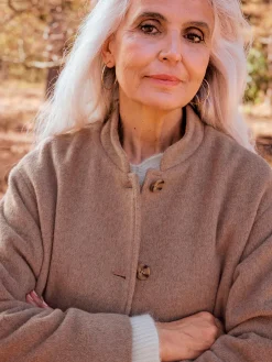 Hot Manteau avec laine et écharpe amovible Femme Manteau, Parka