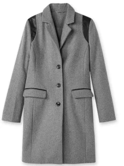 Clearance Manteau coupe droite en drap de laine Femme Manteau, Parka