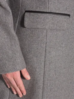 Clearance Manteau coupe droite en drap de laine Femme Manteau, Parka