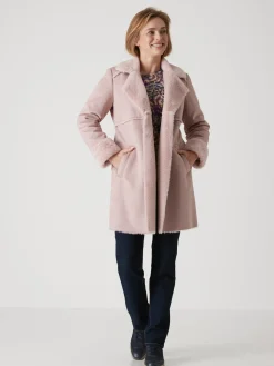 Hot Manteau mi-long peau lainée Femme Manteau, Parka