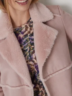 Hot Manteau mi-long peau lainée Femme Manteau, Parka