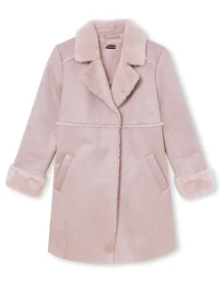 Hot Manteau mi-long peau lainée Femme Manteau, Parka