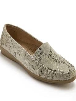 Best Mocassins cuir imprimé largeur confort Femme Mocassins, Sans-Gênes