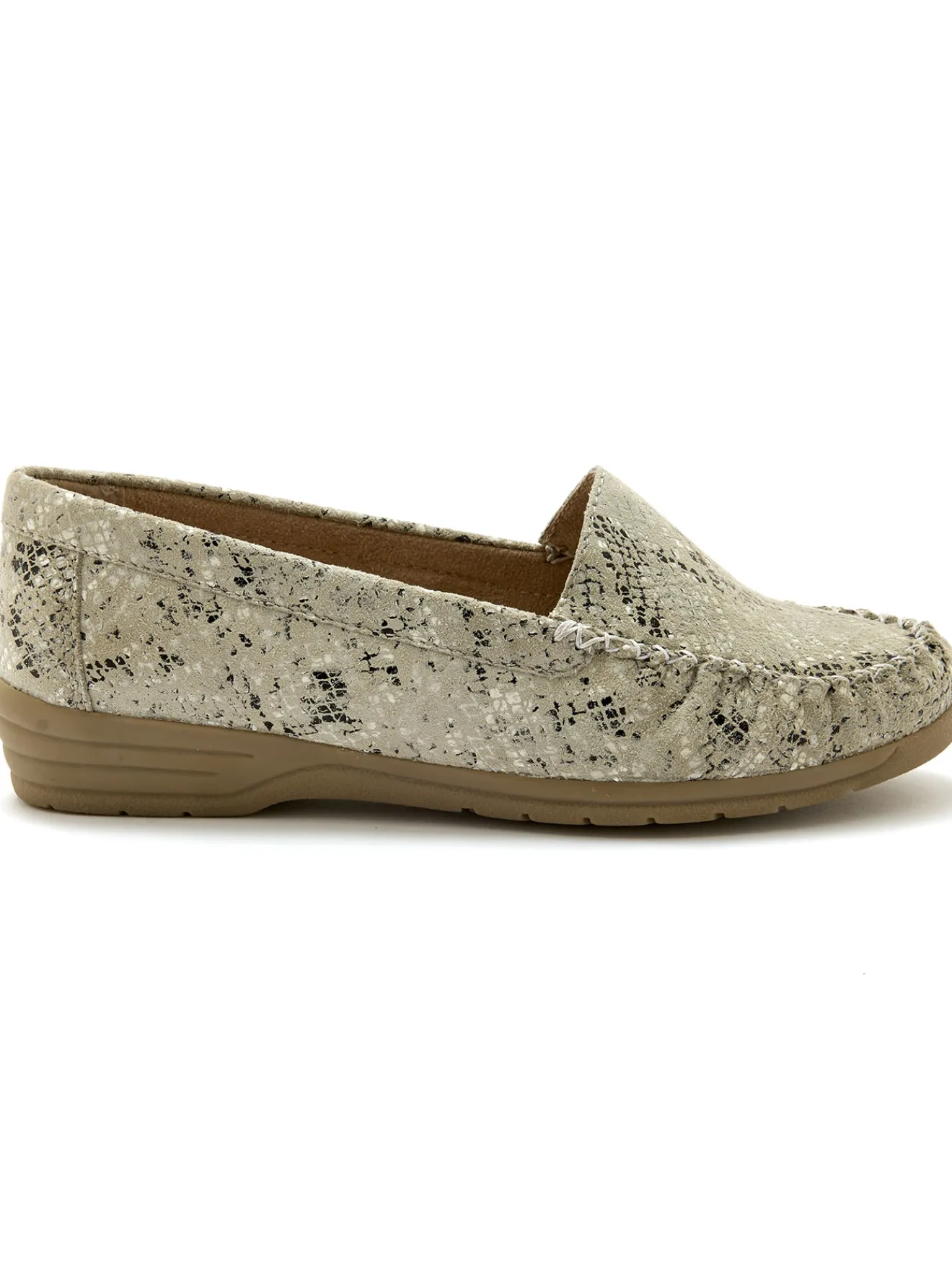Best Mocassins cuir imprimé largeur confort Femme Mocassins, Sans-Gênes