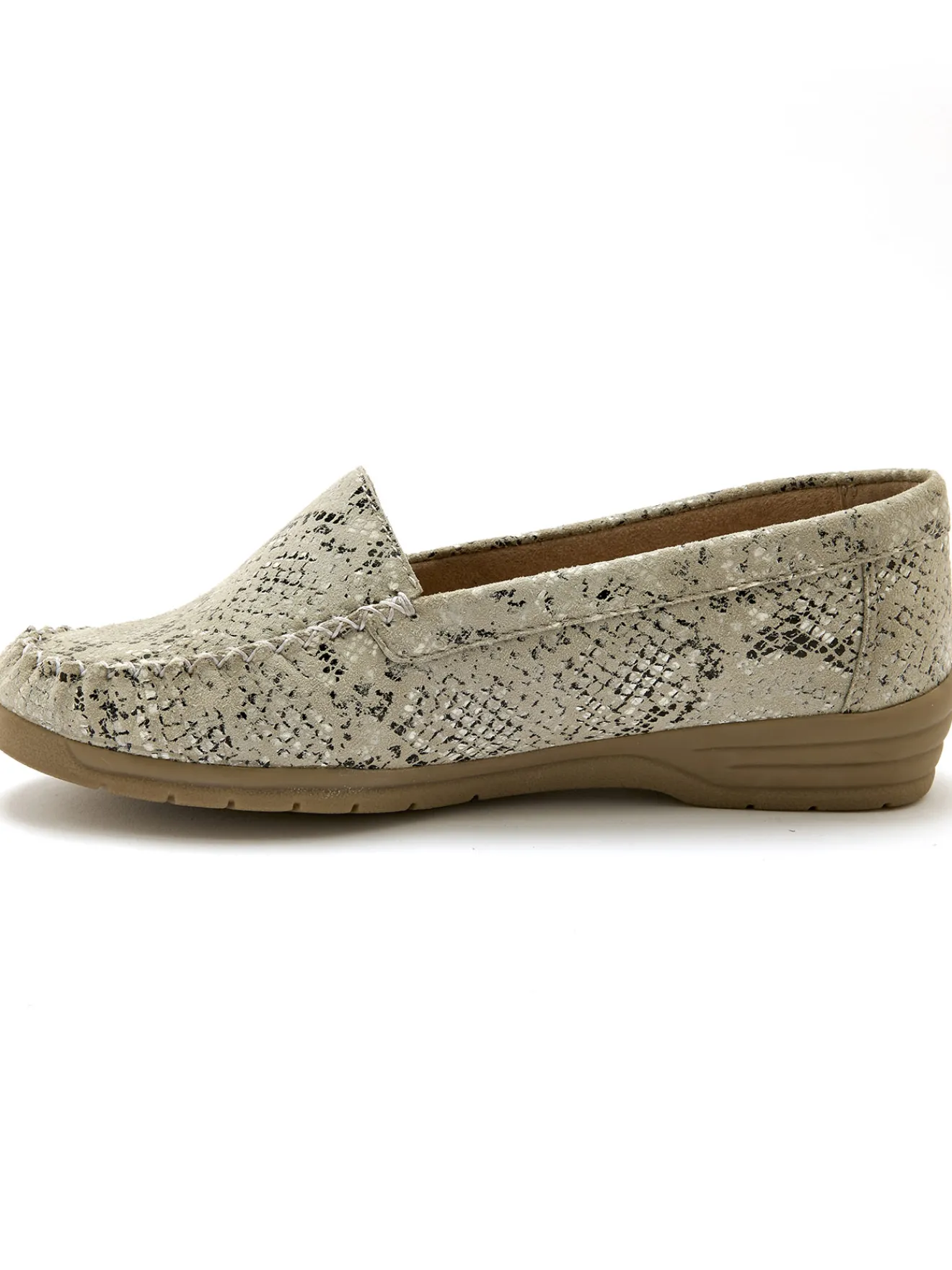 Best Mocassins cuir imprimé largeur confort Femme Mocassins, Sans-Gênes
