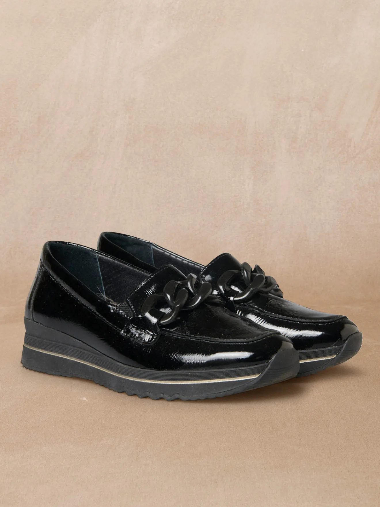 Best Mocassins cuir large chaînette fantaisie Femme Mocassins, Sans-Gênes