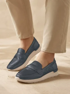 Clearance Mocassins cuir motifs ajourés Femme Mocassins, Sans-Gênes