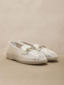 Clearance Mocassins textile intérieur éponge Femme Chaussures En Toile