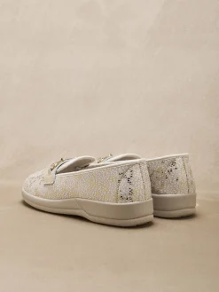 Clearance Mocassins textile intérieur éponge Femme Chaussures En Toile