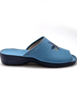 Outlet Mules brodées doublure éponge Femme Chaussures En Toile