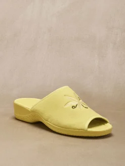 New Mules brodées doublure éponge Femme Chaussures En Toile