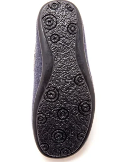 Outlet Mules brodées grande largeur Femme Pantoufles, Chaussons