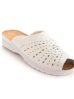 Hot Mules en cuir à galbe anatomique Femme Chaussures Paramédicales