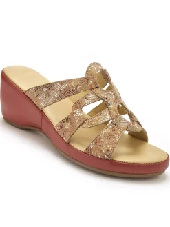 Online Mules en cuir à talon compensé Femme Mules