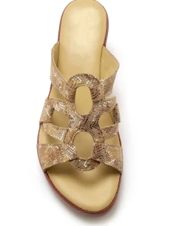 Online Mules en cuir à talon compensé Femme Mules