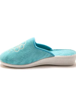 Mules fermées brodées Femme Pantoufles, Chaussons