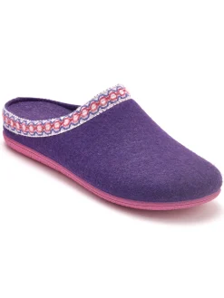 Clearance Mules feutre à galon fantaisie Femme Pantoufles, Chaussons