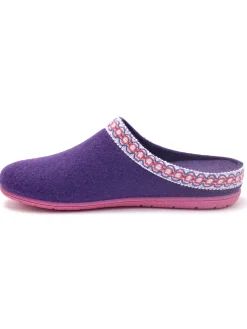 Clearance Mules feutre à galon fantaisie Femme Pantoufles, Chaussons