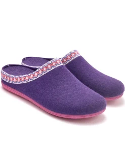 Clearance Mules feutre à galon fantaisie Femme Pantoufles, Chaussons