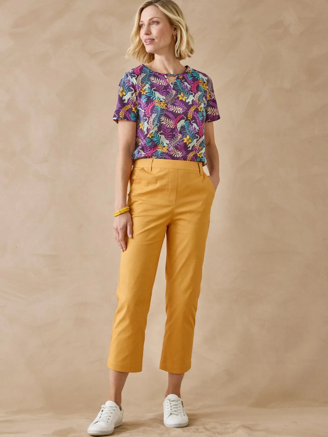 New Pantacourt extensible Femme Pantacourt|Pantalon