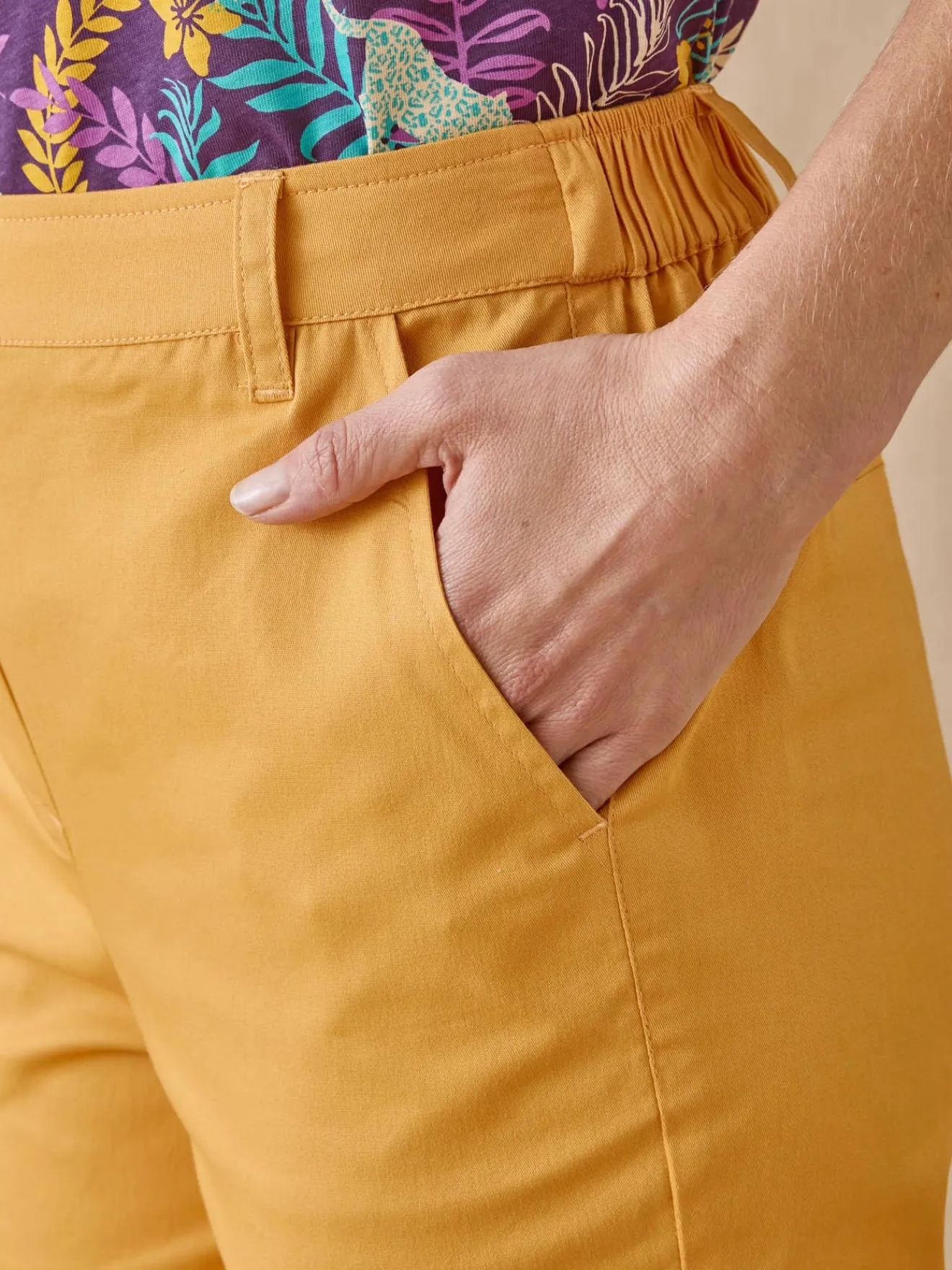 New Pantacourt extensible Femme Pantacourt|Pantalon