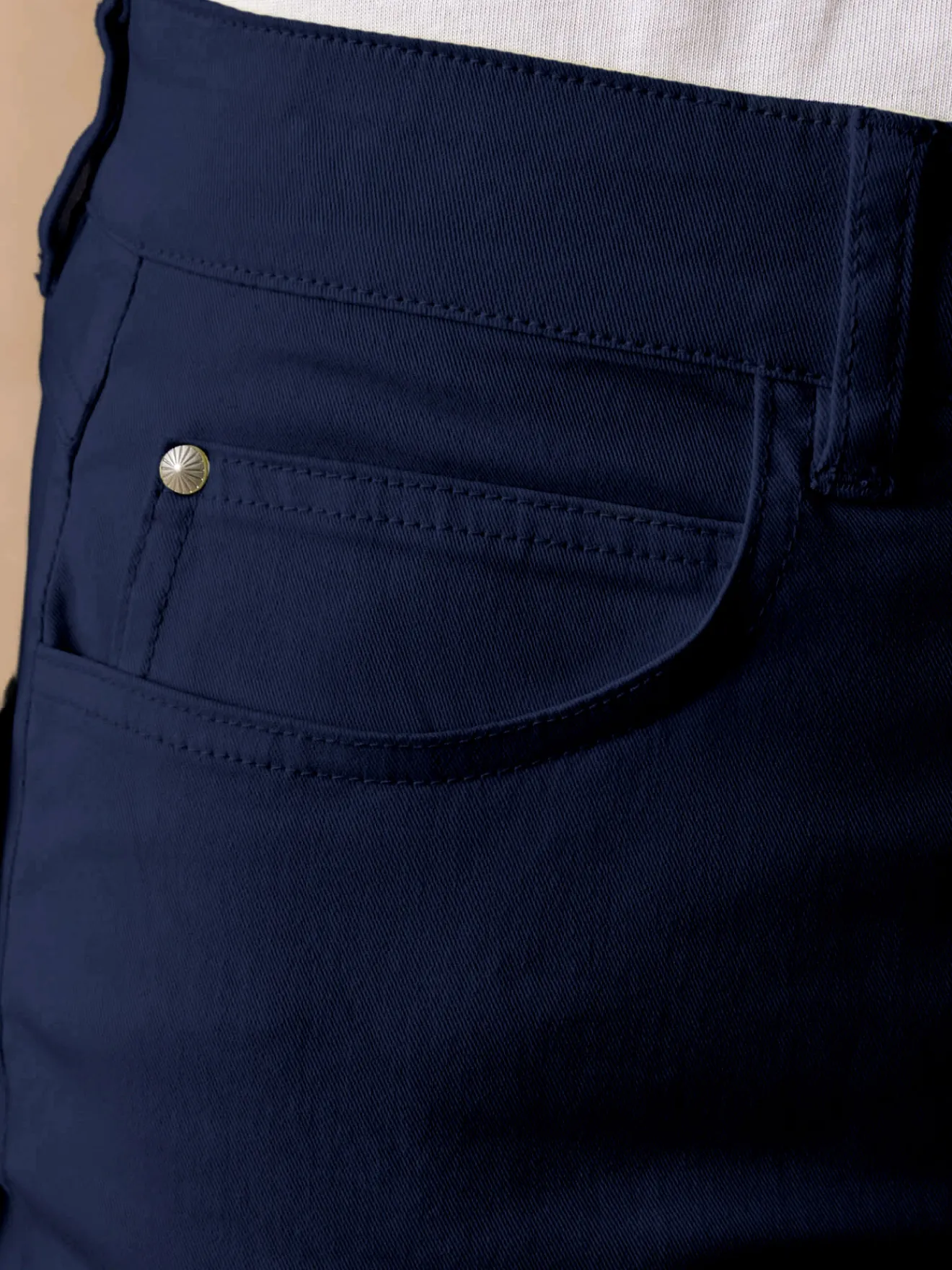 Best Pantacourt élastiqué en gabardine Femme Pantacourt|Pantalon