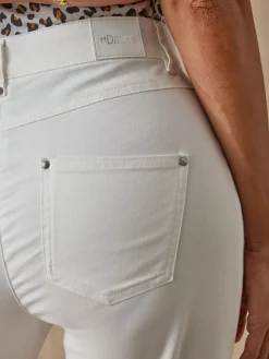 Best Pantacourt élastiqué en gabardine Femme Pantacourt|Pantalon