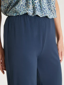 Outlet Pantacourt élastiqué en maille Femme Pantacourt|Pantalon