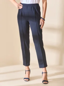 Sale Pantacourt élastiqué en maille Femme Pantacourt|Pantalon