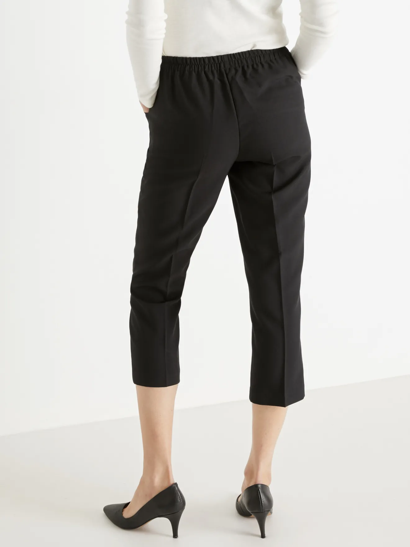Clearance Pantacourt élastiqué entrejambe 60cm Femme Pantacourt|Pantalon