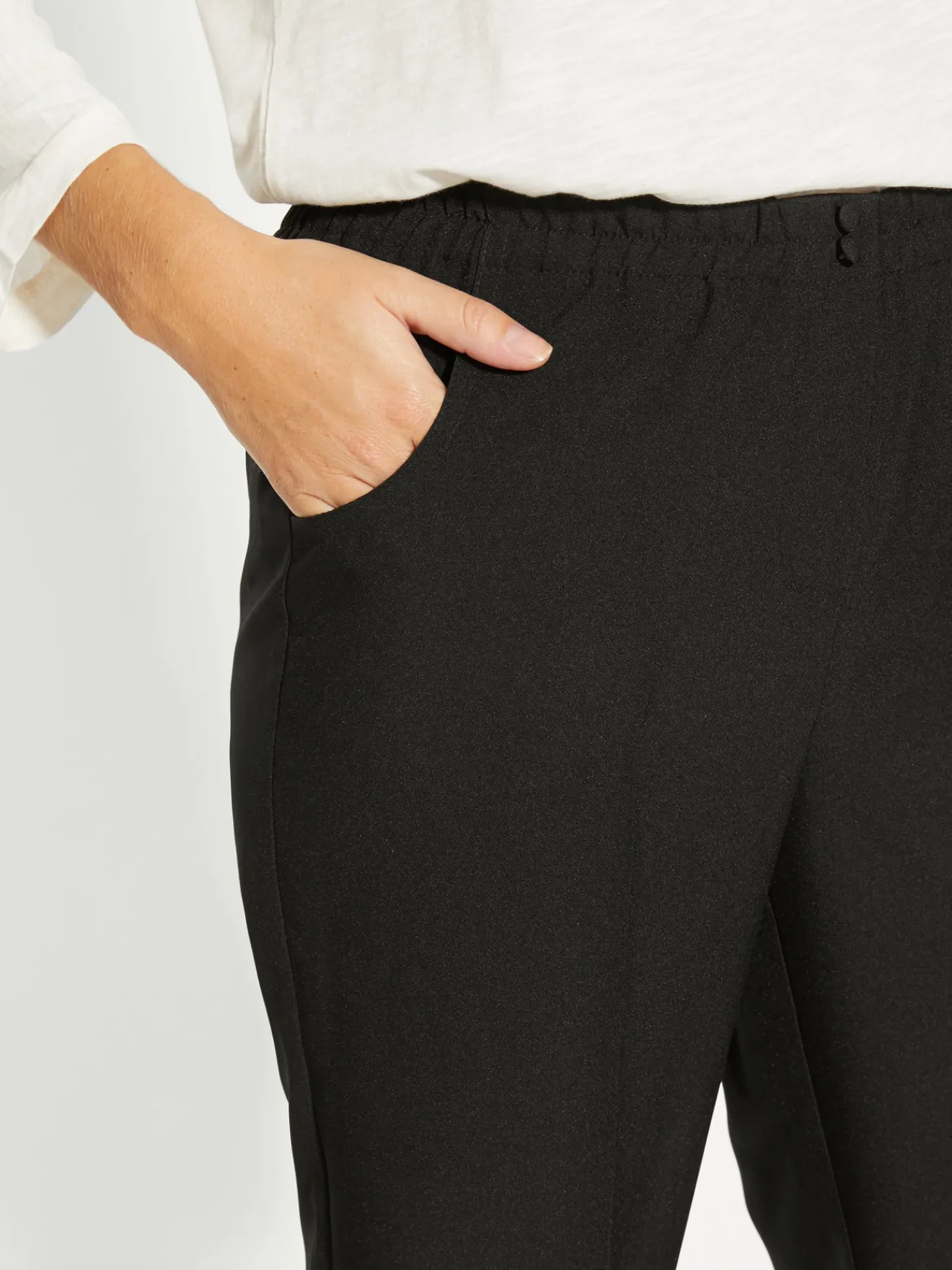 Clearance Pantacourt élastiqué entrejambe 60cm Femme Pantacourt|Pantalon
