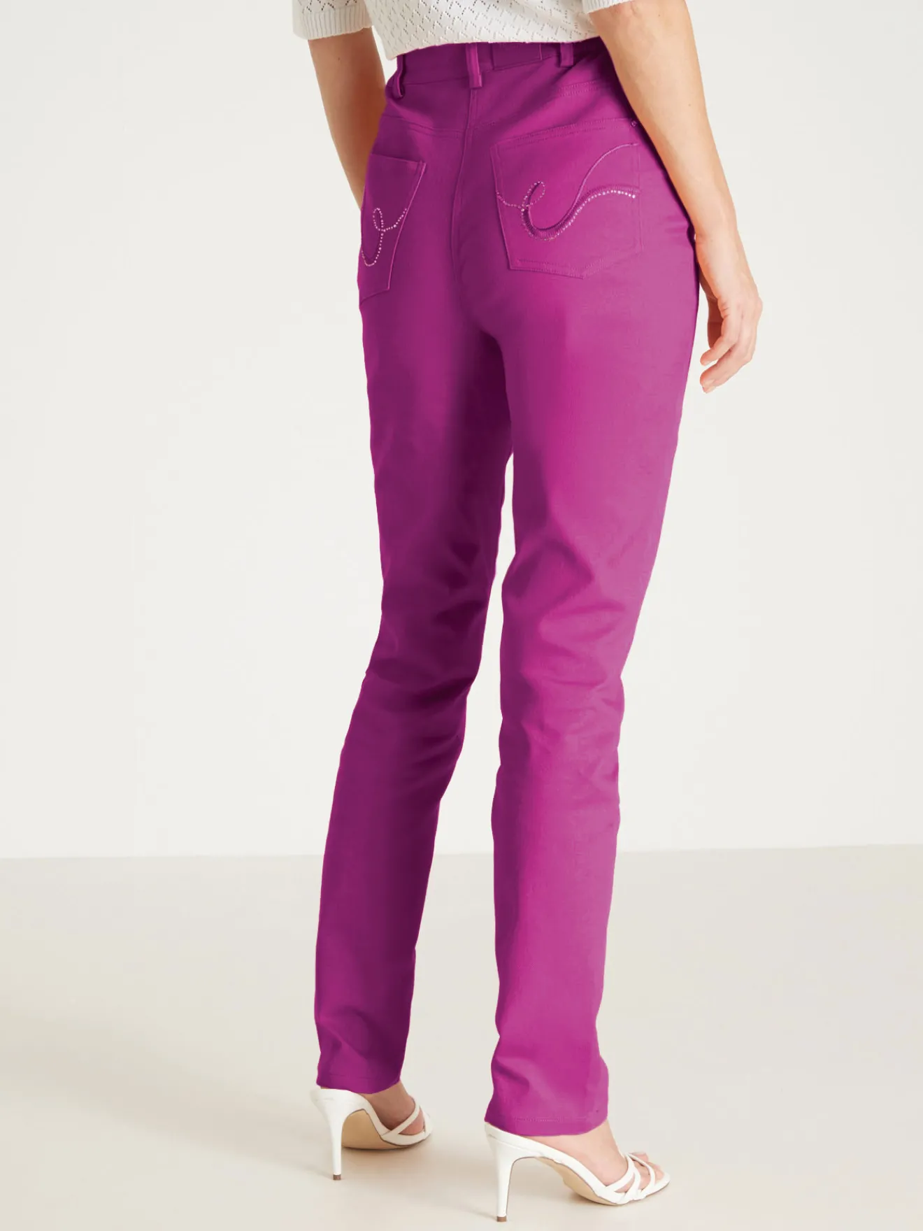 Clearance Pantalon 5 poches coupe droite Femme Pantalon